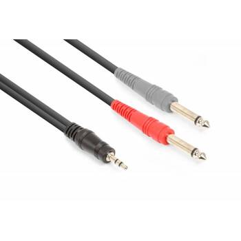 Kabel mini Jack męski (3,5mm) Stereo - 2x Jack 6,3 mm Mono 6 m Vonyx